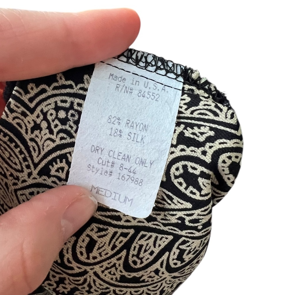 Vintage Paisley Boho Silk-Blend Skirt Medium - Picture 3 of 5